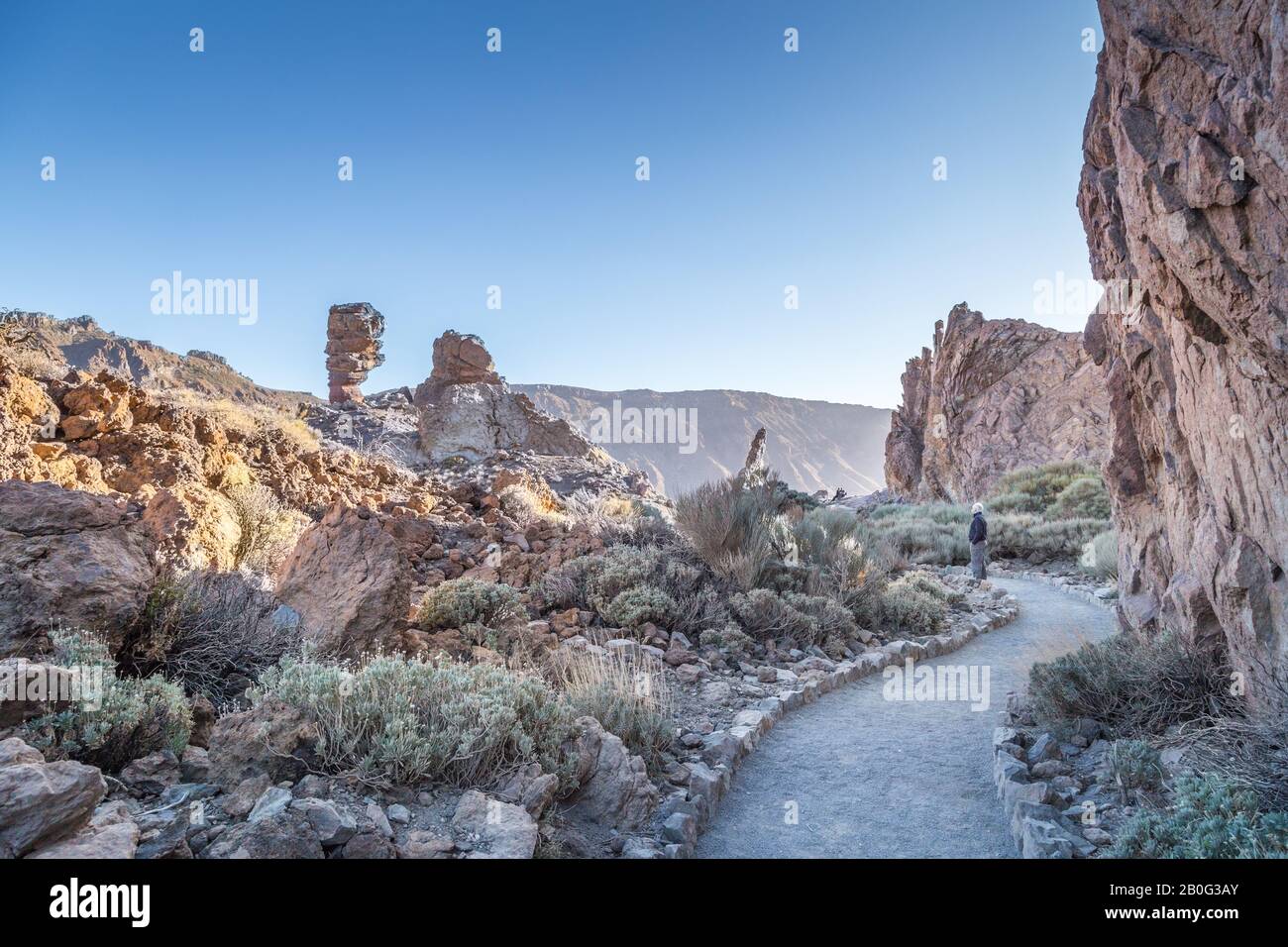 Il Roque Cinchado è una formazione rocciosa sull'isola vulcanica di Tenerife, la più grande delle isole Canarie della Spagna, al largo dell'Africa occidentale. Foto Stock