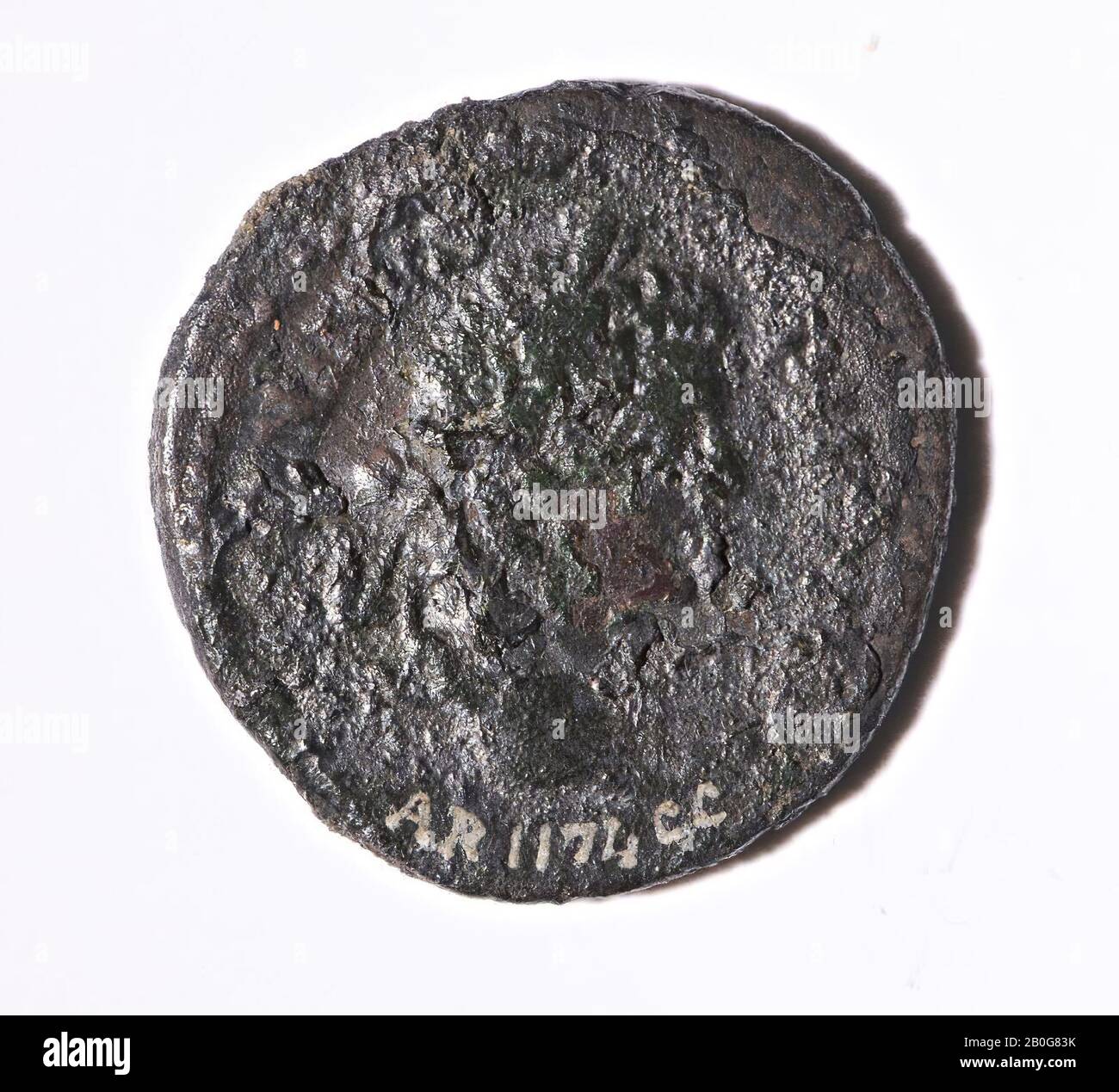 VZ: Capo n.r., ANTONINUS PIUS AGO, Kz: Marte n.r. con lancia, PONTIF - TRP X COS II, moneta, denaro, Caracalla, metallo, argento, diam. 20 mm, peso 3,17 Gr, Roman 207, Olanda Del Sud, Leidschendam-Voorburg, Voorburg, Arentsburg Foto Stock