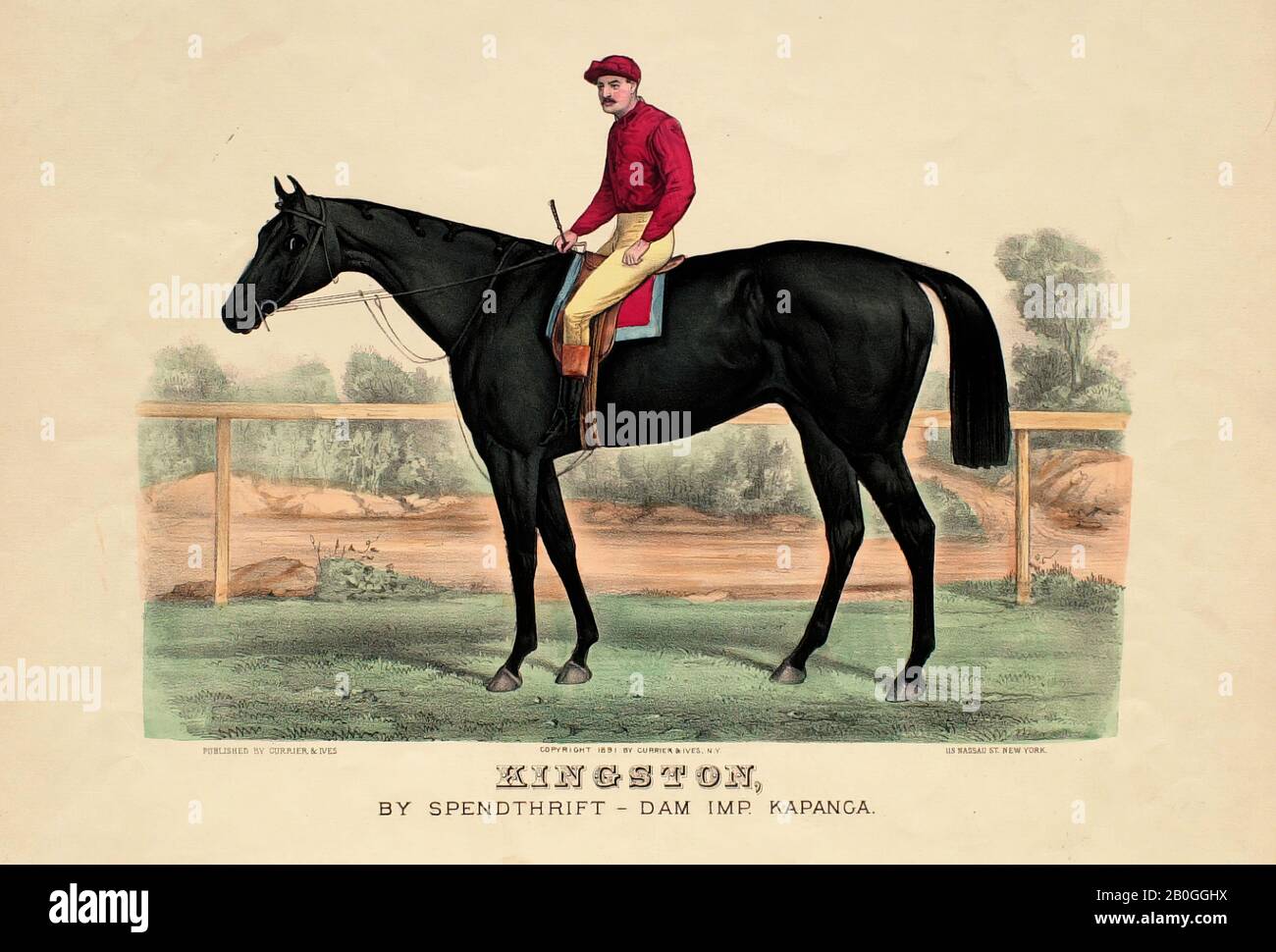 Sconosciuto, 'Kingston', 1891, litografia a colori su carta, Totale: 9 3/16 x 13 3/8 in. (23,3 x 34 cm Foto Stock