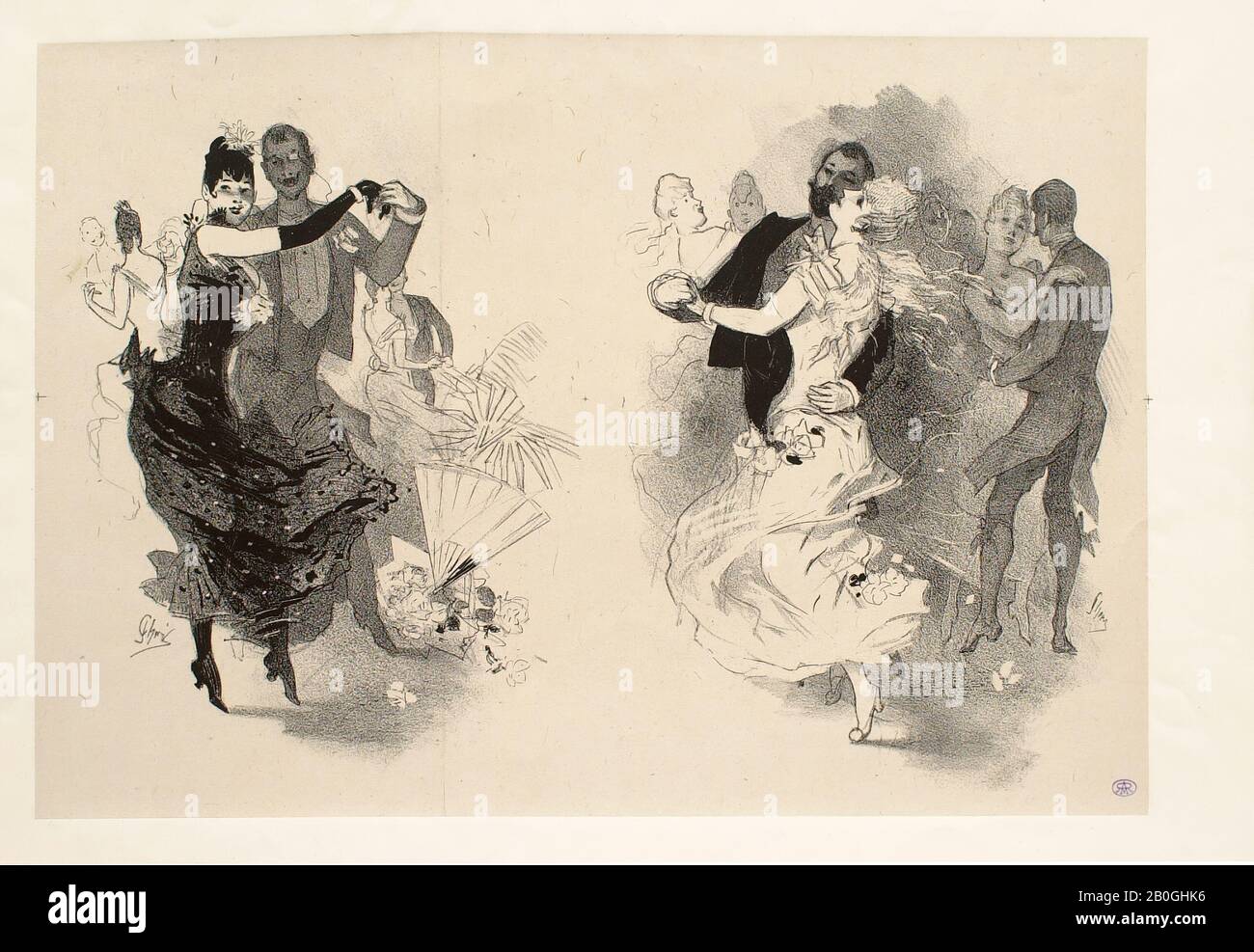 Jules Chéret, Francese, 1836–1932, la Danza, 1846–1932, litografia in nero su carta, immagine: 10 5/8 x 15 1/4 in. (27 x 38,8 cm Foto Stock