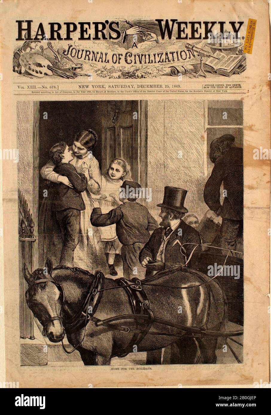 Sconosciuto, Casa per le vacanze, 1869, incisione su carta, immagine: 10 3/4 x 9 1/8 in. (27,3 x 23,1 cm Foto Stock Sconosciuto, Casa per le vacanze, 1869, incisione su carta, immagine: 10 3/4 x 9 1/8 in. (27,3 x 23,1 cm Foto Stock