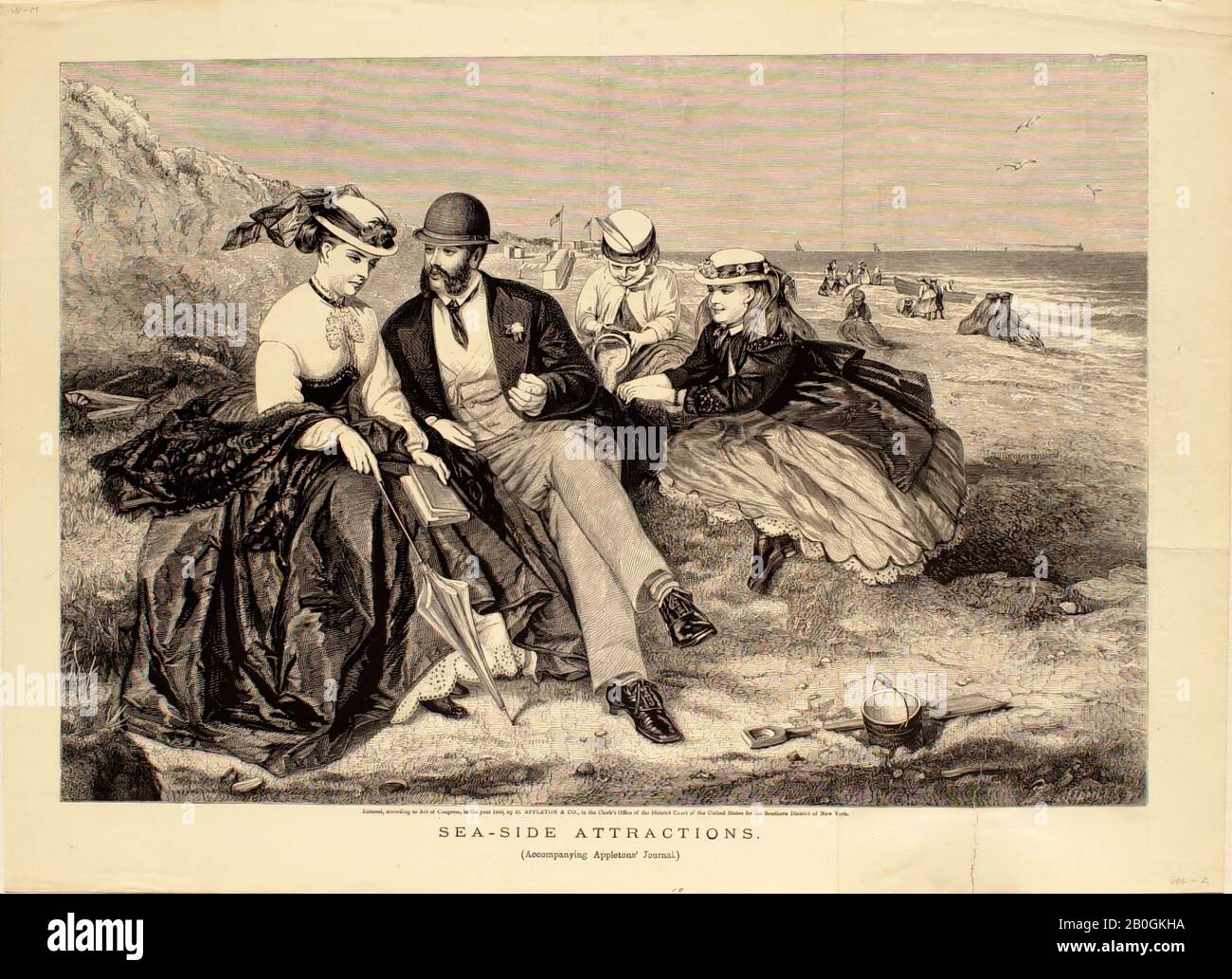 Ignoto, attrazioni sul mare, 1869, incisione su carta, immagine: 9 3/16 x 13 7/16 in. (23,4 x 34,2 cm Foto Stock Ignoto, attrazioni sul mare, 1869, incisione su carta, immagine: 9 3/16 x 13 7/16 in. (23,4 x 34,2 cm Foto Stock