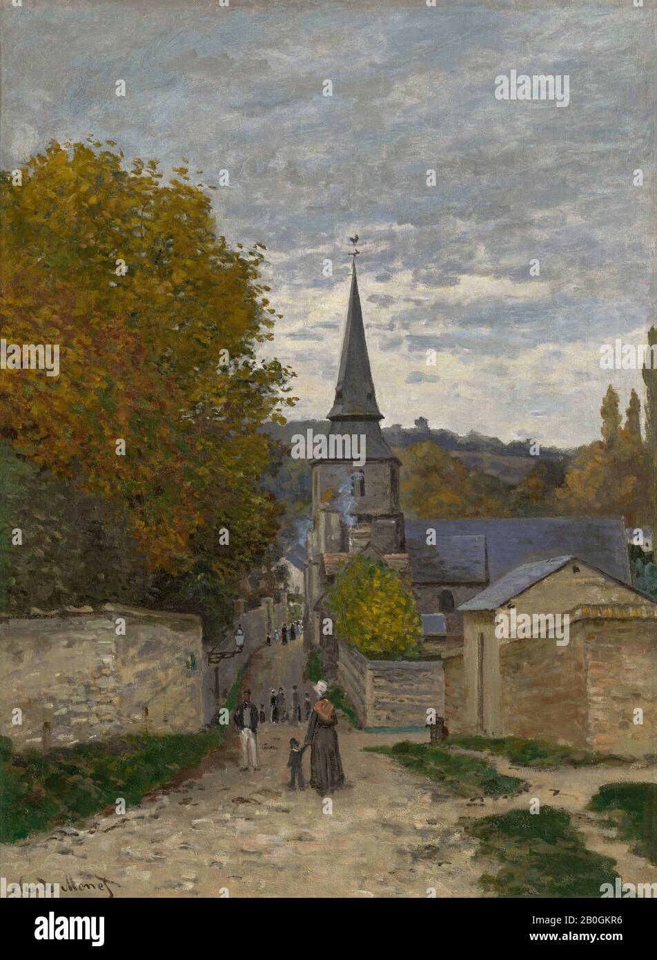 Claude Monet, francese, 1840–1926, strada a Sainte-Adresse, 1867, olio su tela, 31 1/2 x 23 5/16 in. (80 x 59,2 cm Foto Stock
