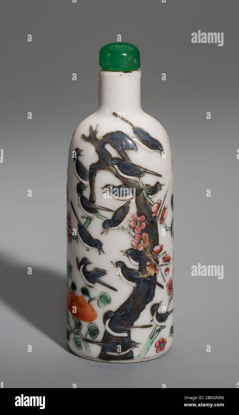 Cinese, Bottiglia Di Snuff, Porcellana, Altezza: 2 13/16 In. (7,1 cm Foto Stock