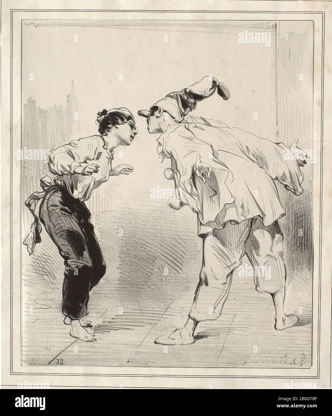 Edouard de Beaumont, francese, 1821–1888, Coppia in costume, 1831–1888, litografia su collé di chine, immagine: 7 15/16 x 6 5/8 in. (20,2 x 16,9 cm Foto Stock