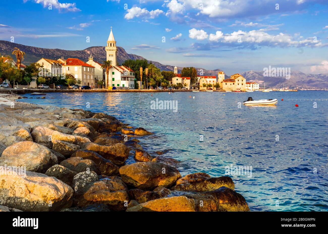 Villaggio tradizionale Kastel Stafilic, Dalmazia, Croazia. Foto Stock