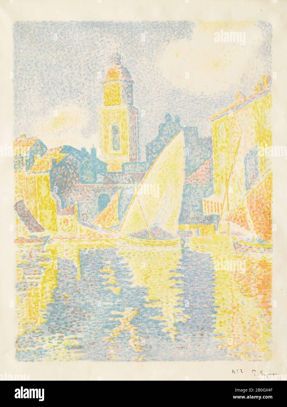 Paul Signac, francese, 1863–1935, le Port de Saint-Tropez II, c. 1897–98, litografia su carta wove, immagine: 16 15/16 x 13" (43 x 33 cm Foto Stock