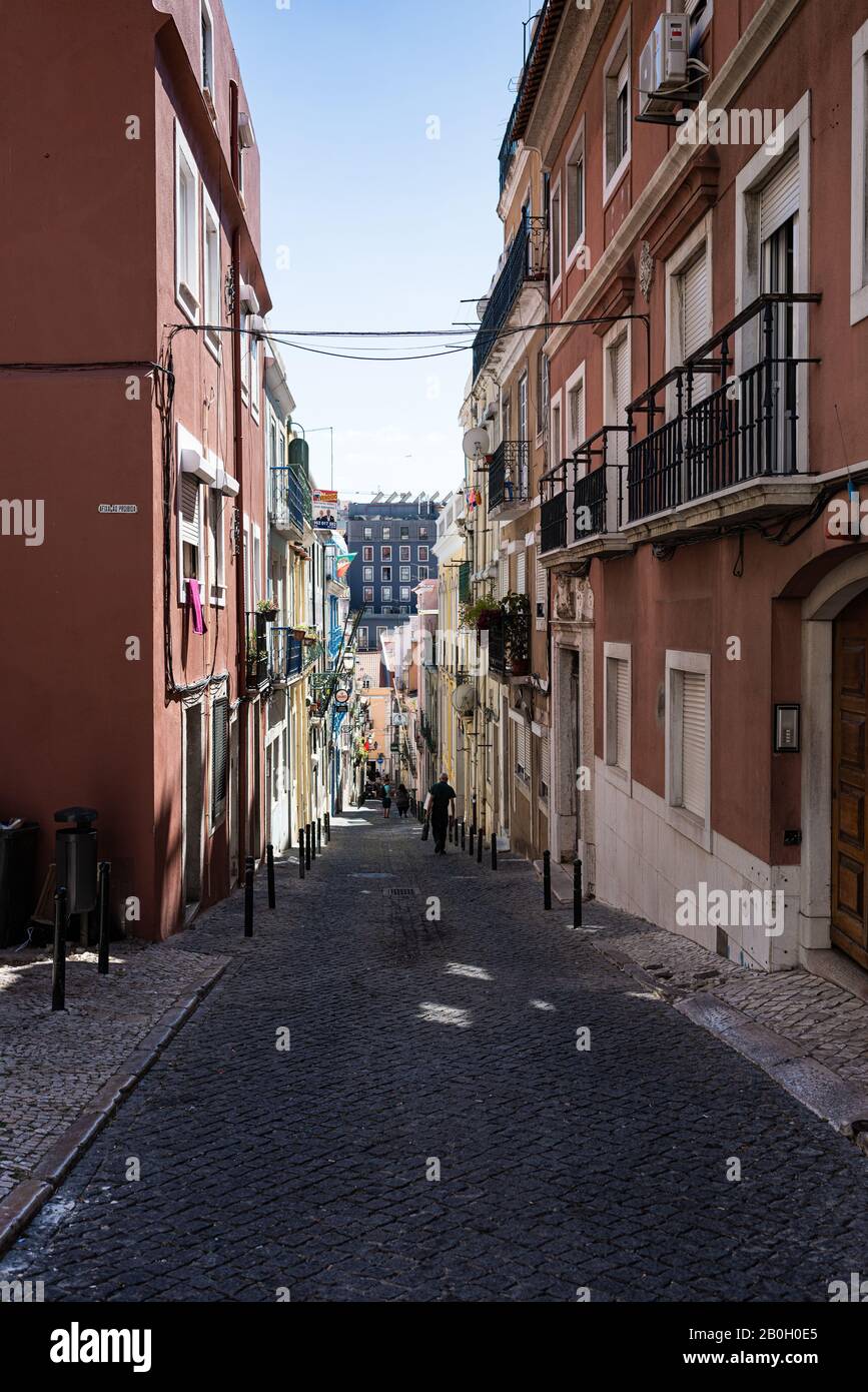 Le strade di Lisbona, Portogallo. Foto Stock