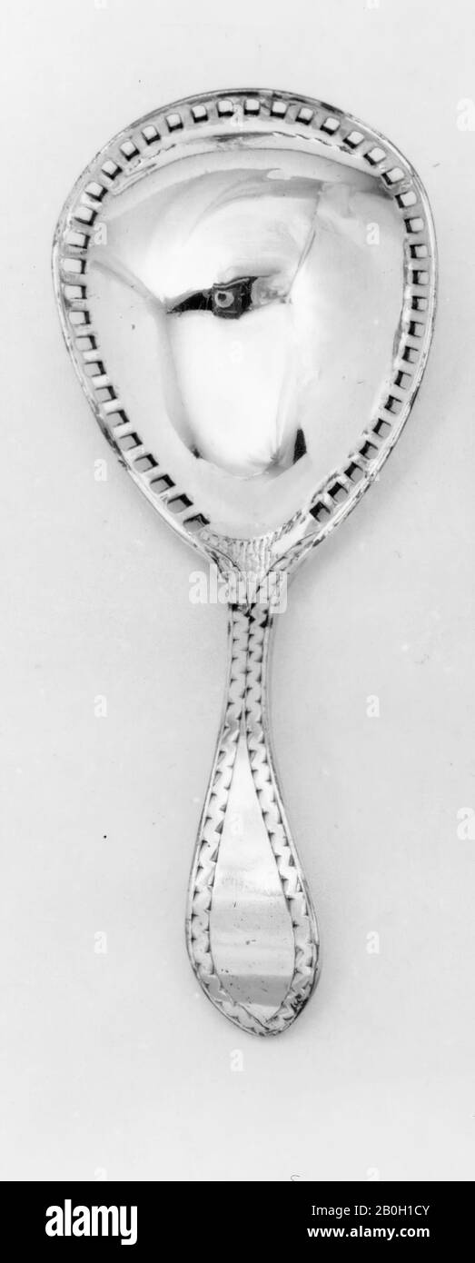 Marchio del costruttore illeggibile, inglese, Caddy Spoon, 19th secolo, argento, Totale: 3 9/16 in. (9 cm Foto Stock