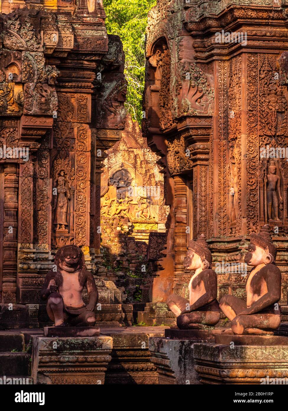 Immagine del Tempio di Bantay Sreay (Banteay Srei), una parte del Parco Archeologico di Angkor Wat, vicino a Siem Reap, Cambogia. Foto Stock