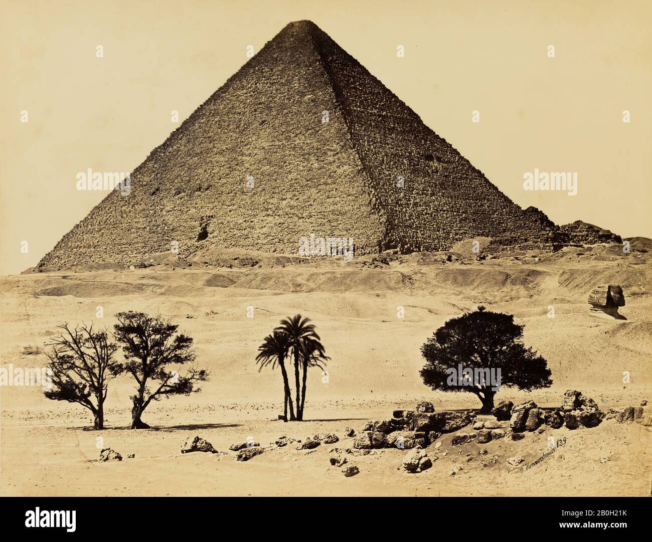 Wilhelm Hammerschmidt, tedesco, attivo 19th secolo, Grande Pyramide de Ghyzeh, c. 1860, stampa Albumen da collodio umido negativo, 9 7/16 x 12 3/8 in. (23,9 x 31,4 cm Foto Stock