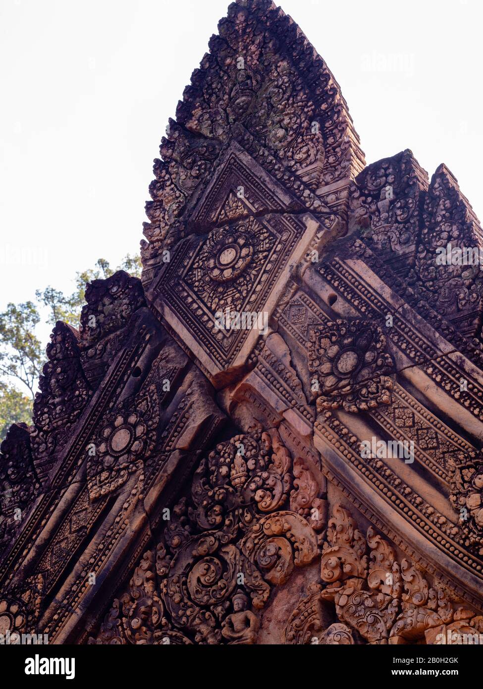 Immagine del Tempio di Bantay Sreay (Banteay Srei), una parte del Parco Archeologico di Angkor Wat, vicino a Siem Reap, Cambogia. Foto Stock