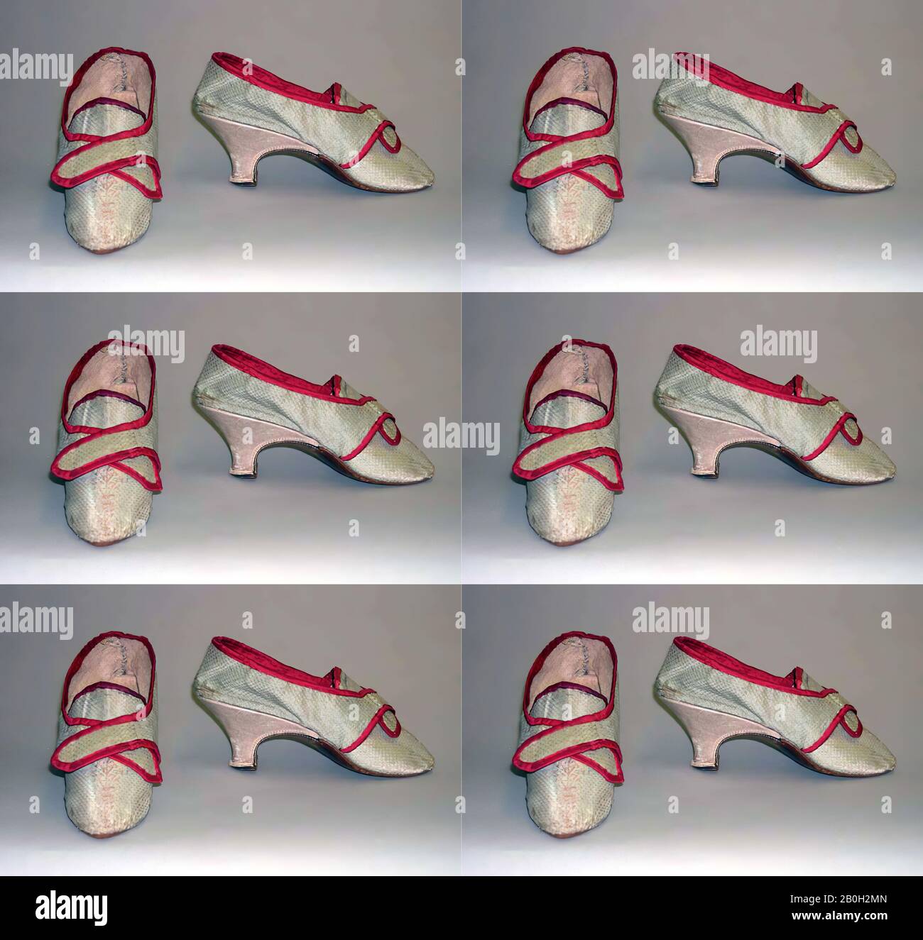Scarpe, probabilmente inglesi, 1770s, probabilmente inglesi, seta Foto Stock