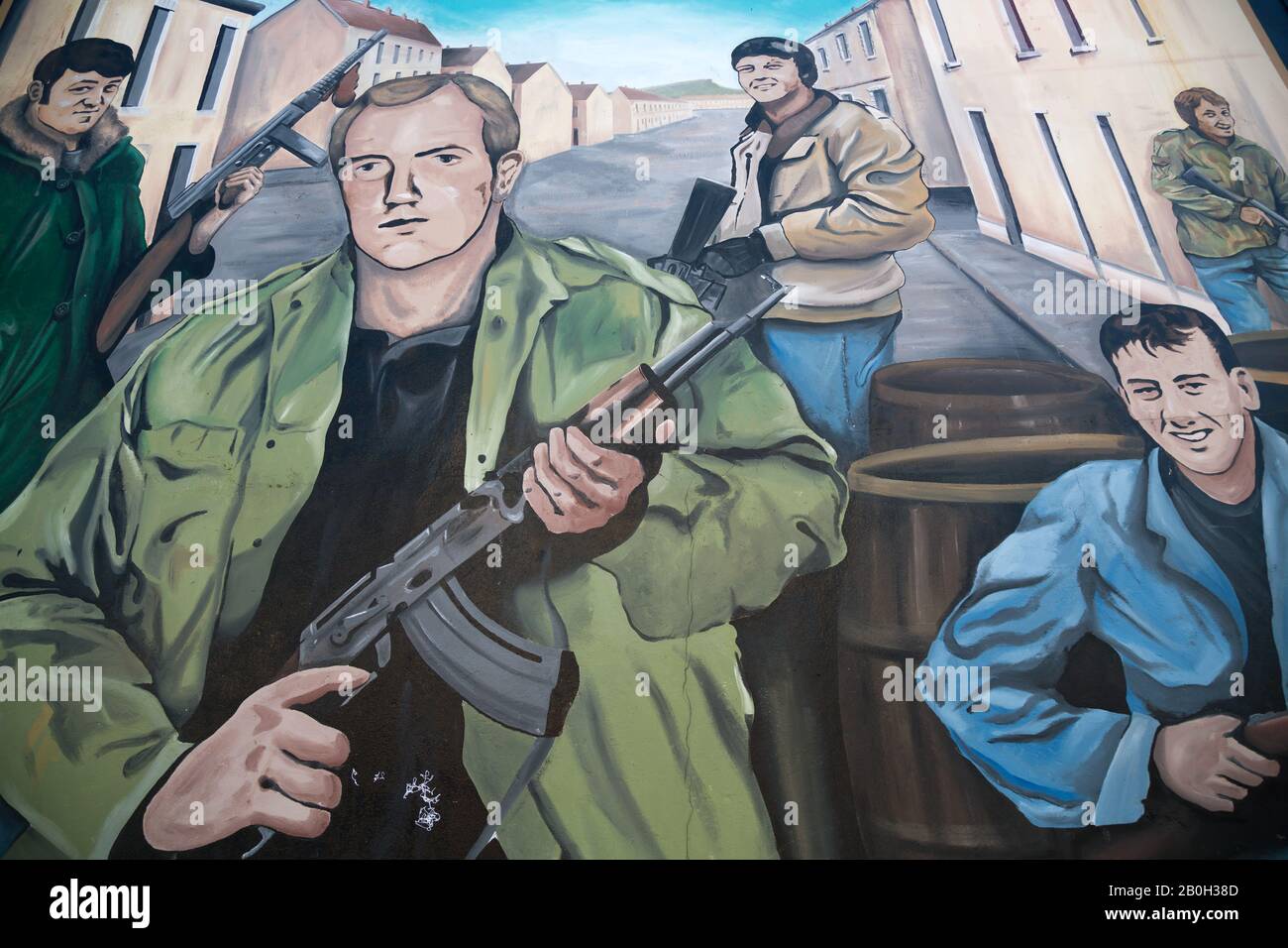 14.07.2019, Belfast, Irlanda del Nord, Gran Bretagna - Mural protestante, Shankill Road, parte protestante di West Belfast. 00A190714D346CAROEX.JPG [MODALITÀ Foto Stock