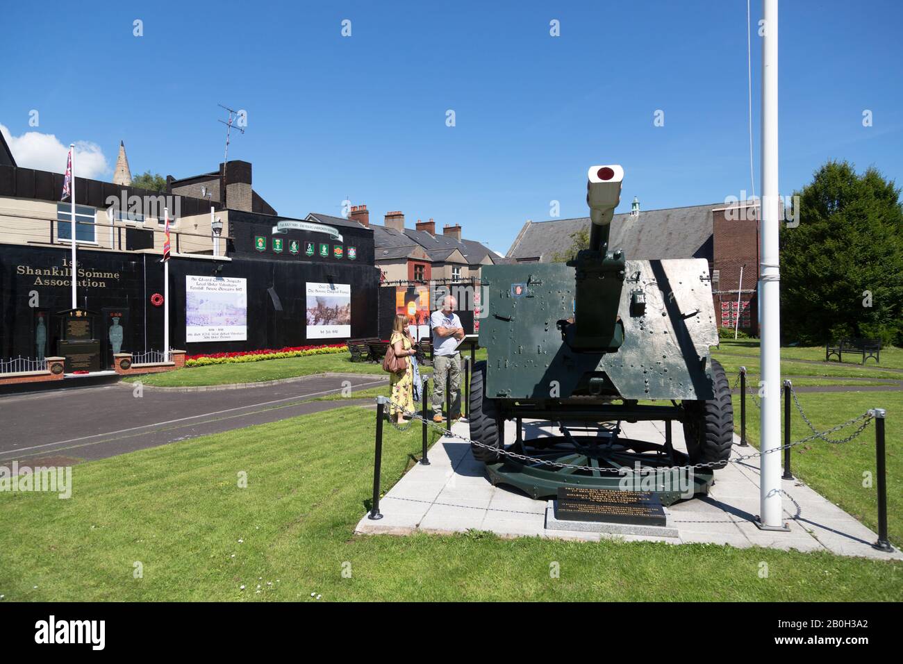 14.07.2019, Belfast, Irlanda del Nord, Gran Bretagna - Memorial alle unità Ulster dell'esercito britannico nella prima guerra mondiale, Shankill Road, parte protestante di Foto Stock