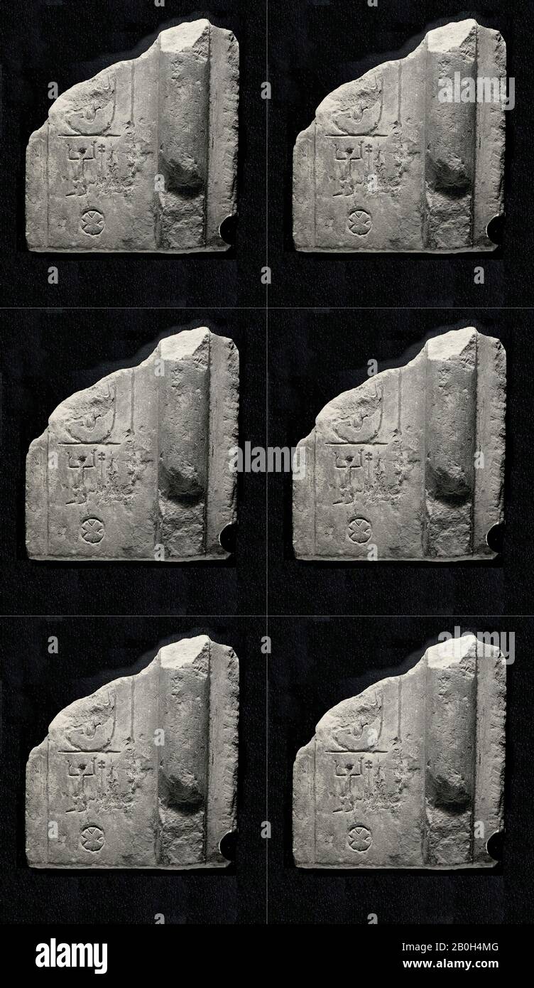 Frammento di stela, Regno Medio, Dinastia 12–13, ca. 1981–1640 a.C., Dall'Egitto, regione Memphite, Lisht North, Cimitero, 1906–07, Calcare, vernice, h. 17 cm (6 11/16 in); w. 15,7 cm Foto Stock