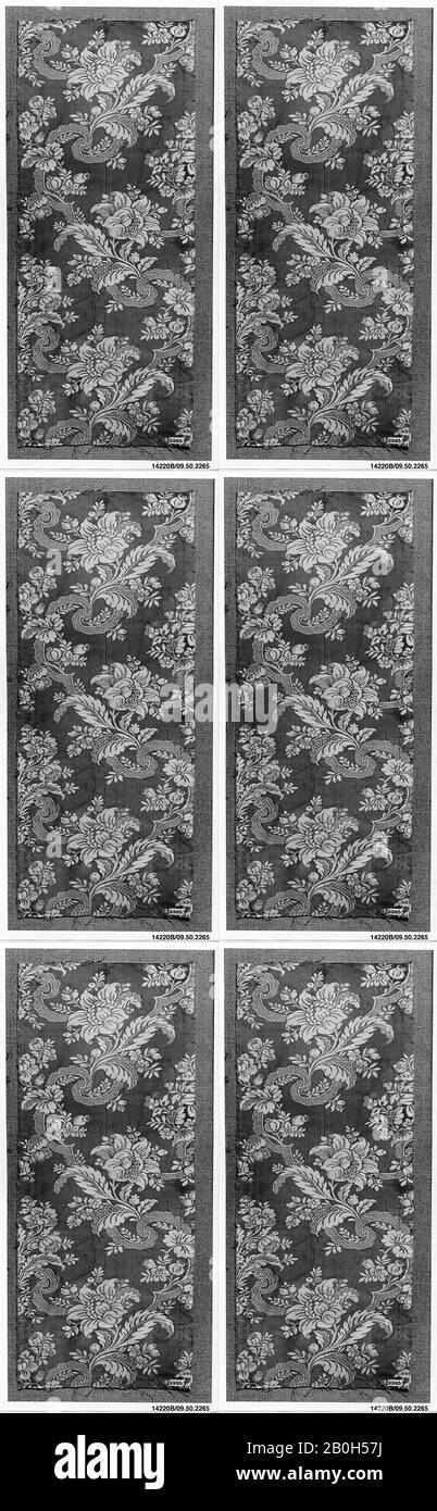 Pezzo, Francese, 1730–35, Francese, Seta, L. 20 3/4 x W. 9 pollici (52,7 x 22,9 cm), Tessuto tessile Foto Stock