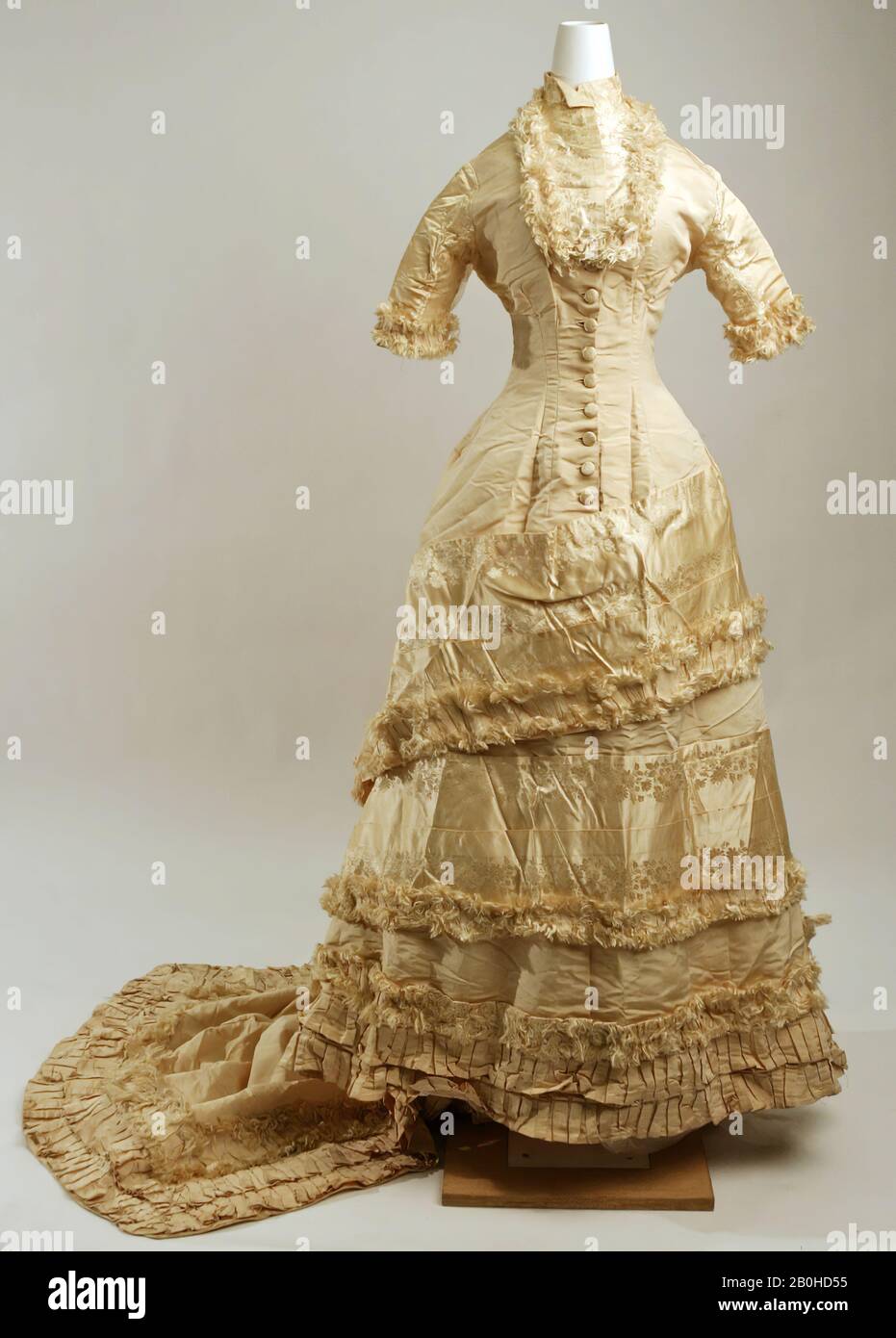 Abito da sposa, americano, 1878–79, americano, seta Foto Stock