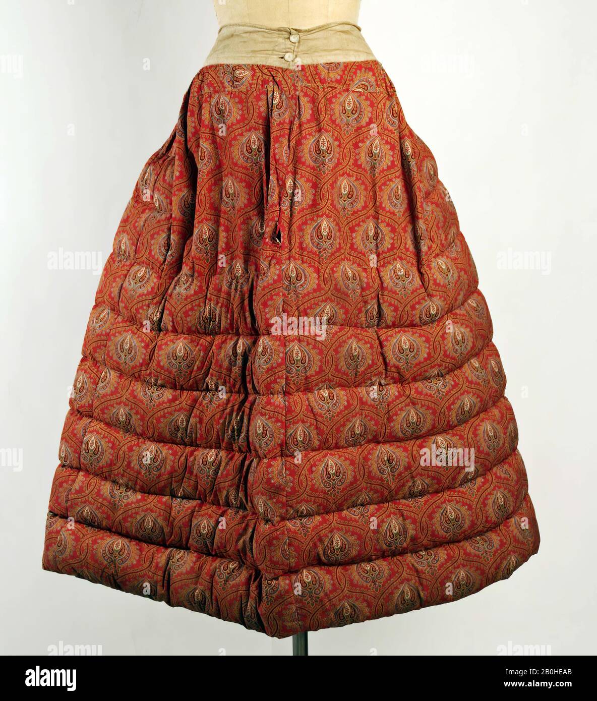 Petticoat, British, 1865–70, British, cotone, lino, Down Foto Stock