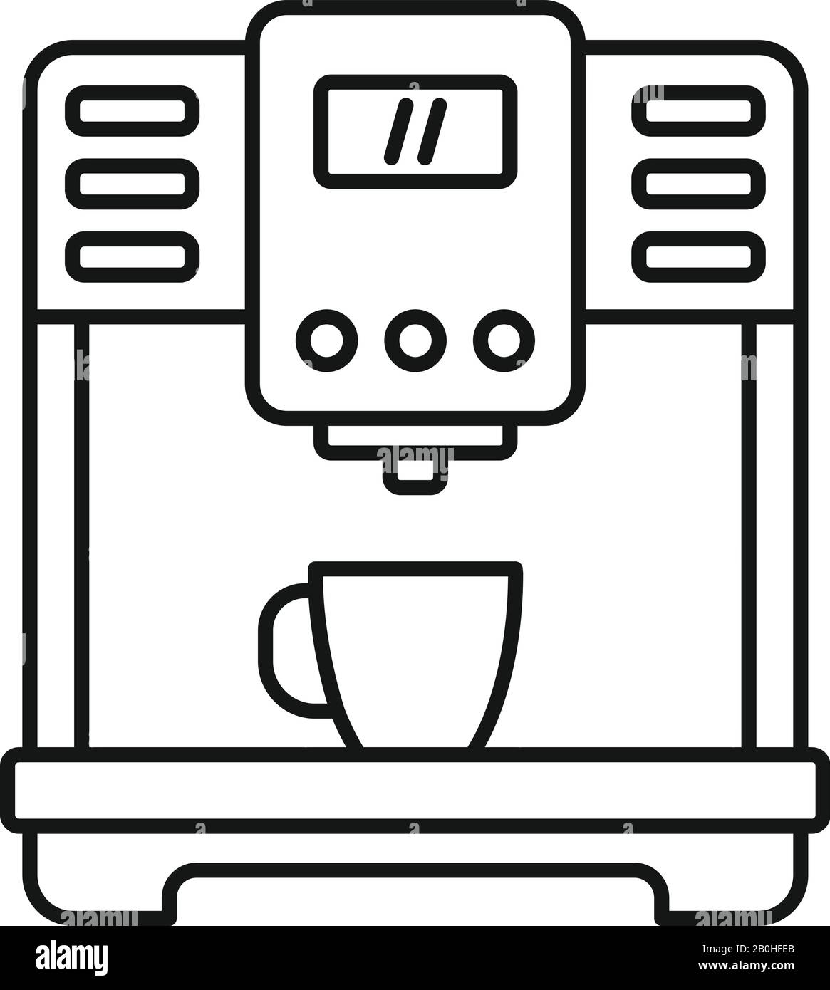 Icona della macchina da caffè commerciale. Profilo commerciale macchina da caffè icona vettore per web design isolato su sfondo bianco Illustrazione Vettoriale