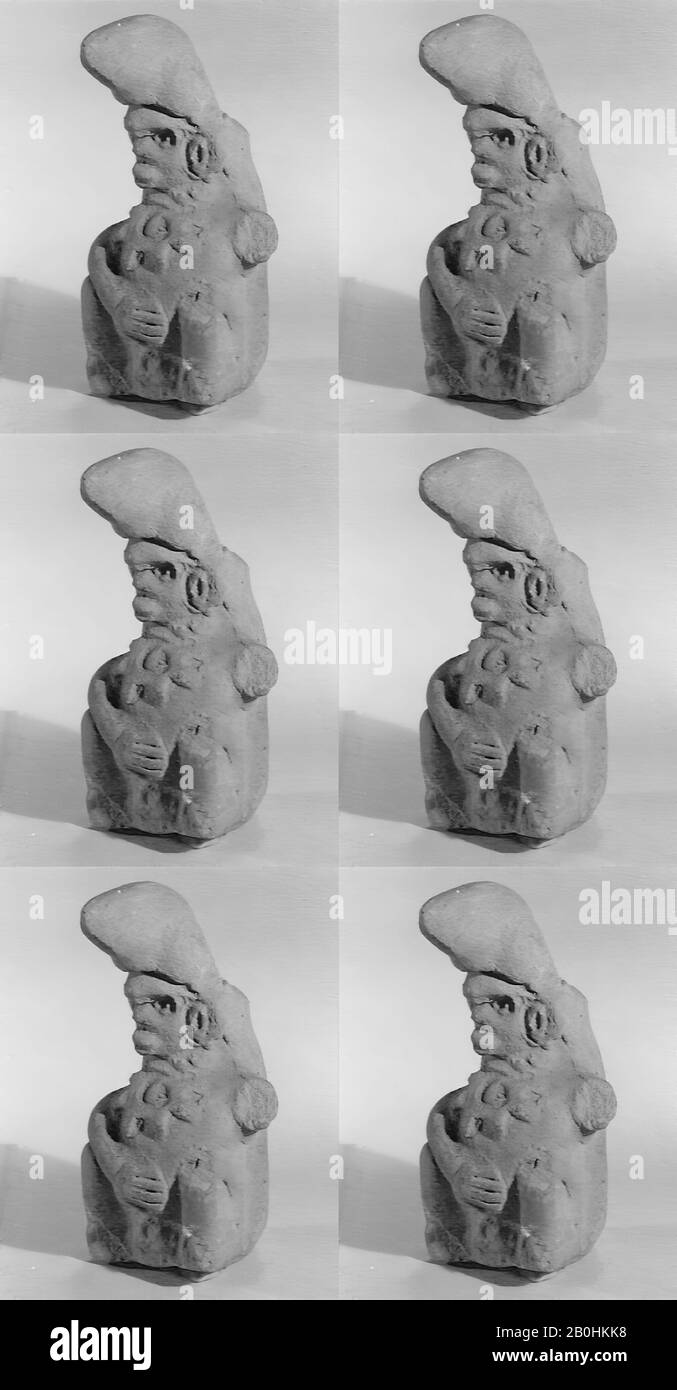 Ceramica Whistle, Messicano, Periodo Classico (Pre-Colombiano), Data Ca. 300–900, Oaxaca Valley, Messico, Messico, argilla, H:65mm; W: 33mm; D: 49mm; Wt: 33g., Aerophone-Whistle Flute-whistle Foto Stock