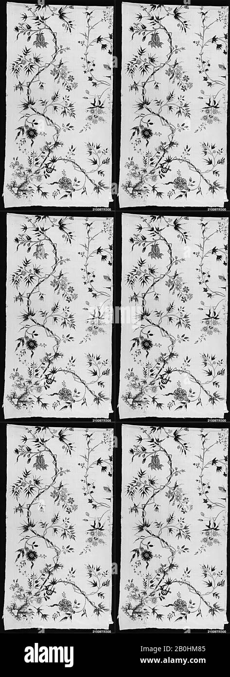 Bordo o valance, indiano, 18th secolo, indiano, cotone, L. 60 x W. 15 1/2 pollici (152,4 x 39,4 cm), tessile-Dipinto e Tinto Foto Stock