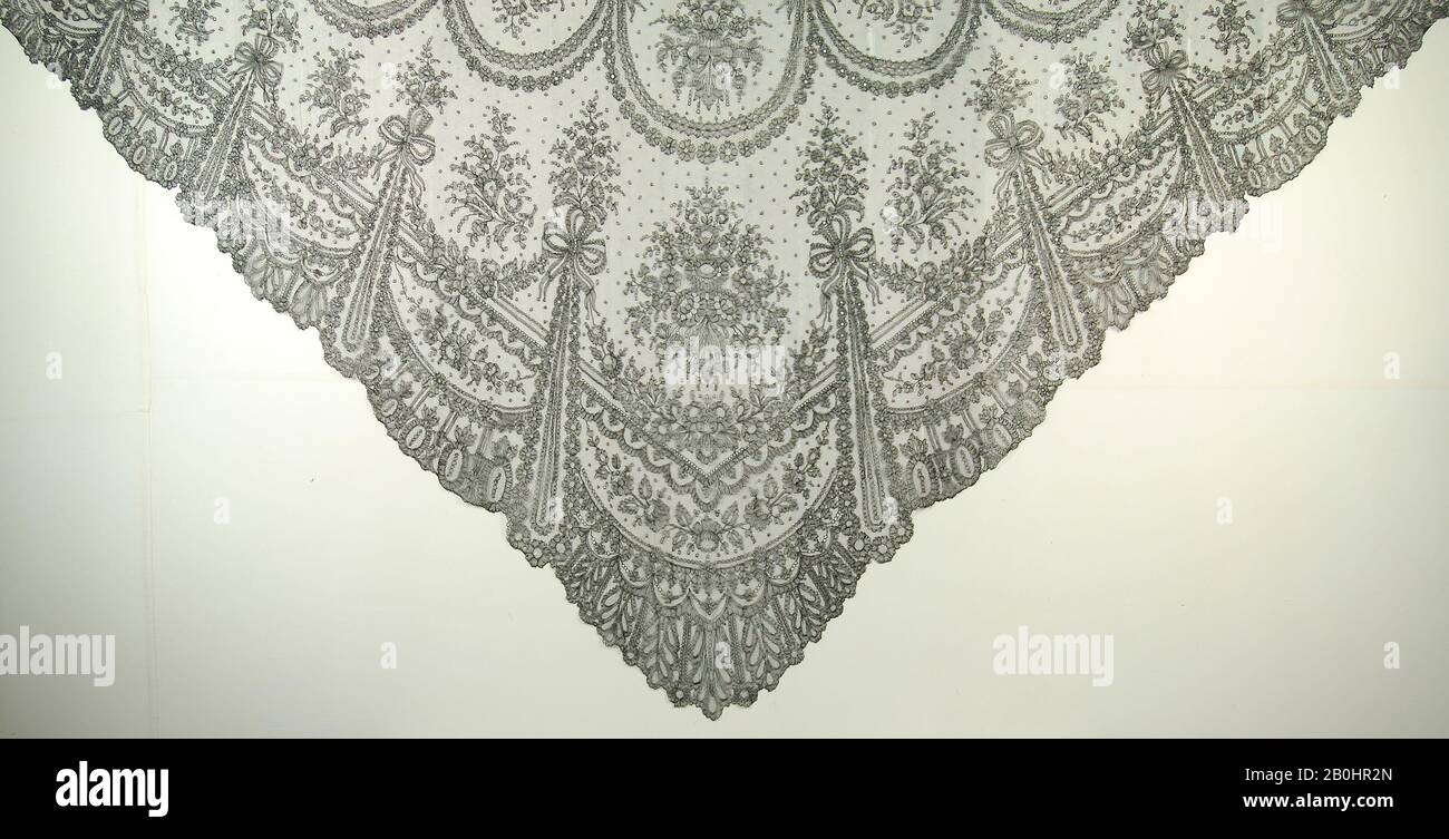 Shawl, Francese, 1860–70, Francese, Seta Foto Stock