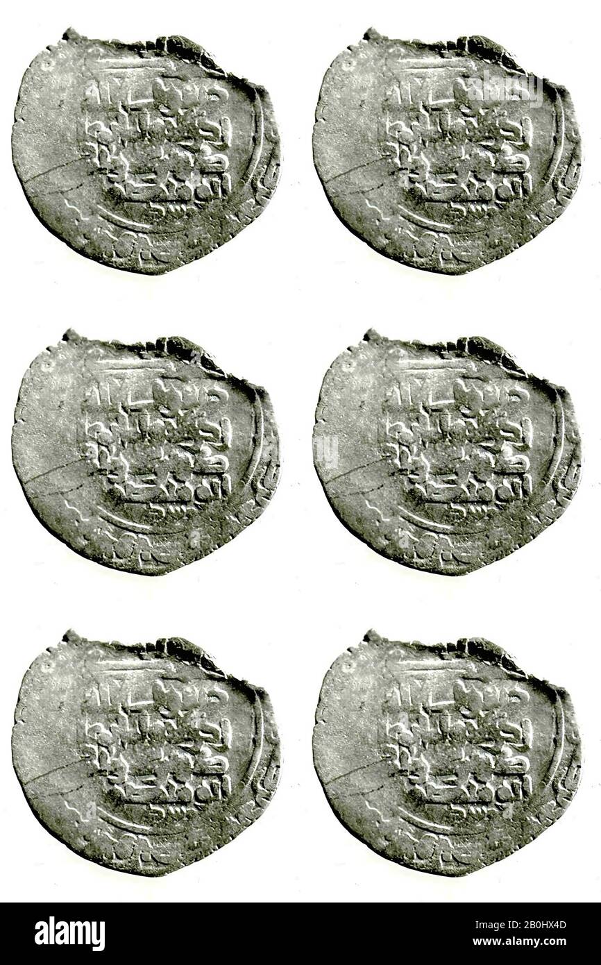 Moneta, 967–78, Dall'Iran, Nishapur. Menta Iran, Jurjan, Argento, Monete Foto Stock