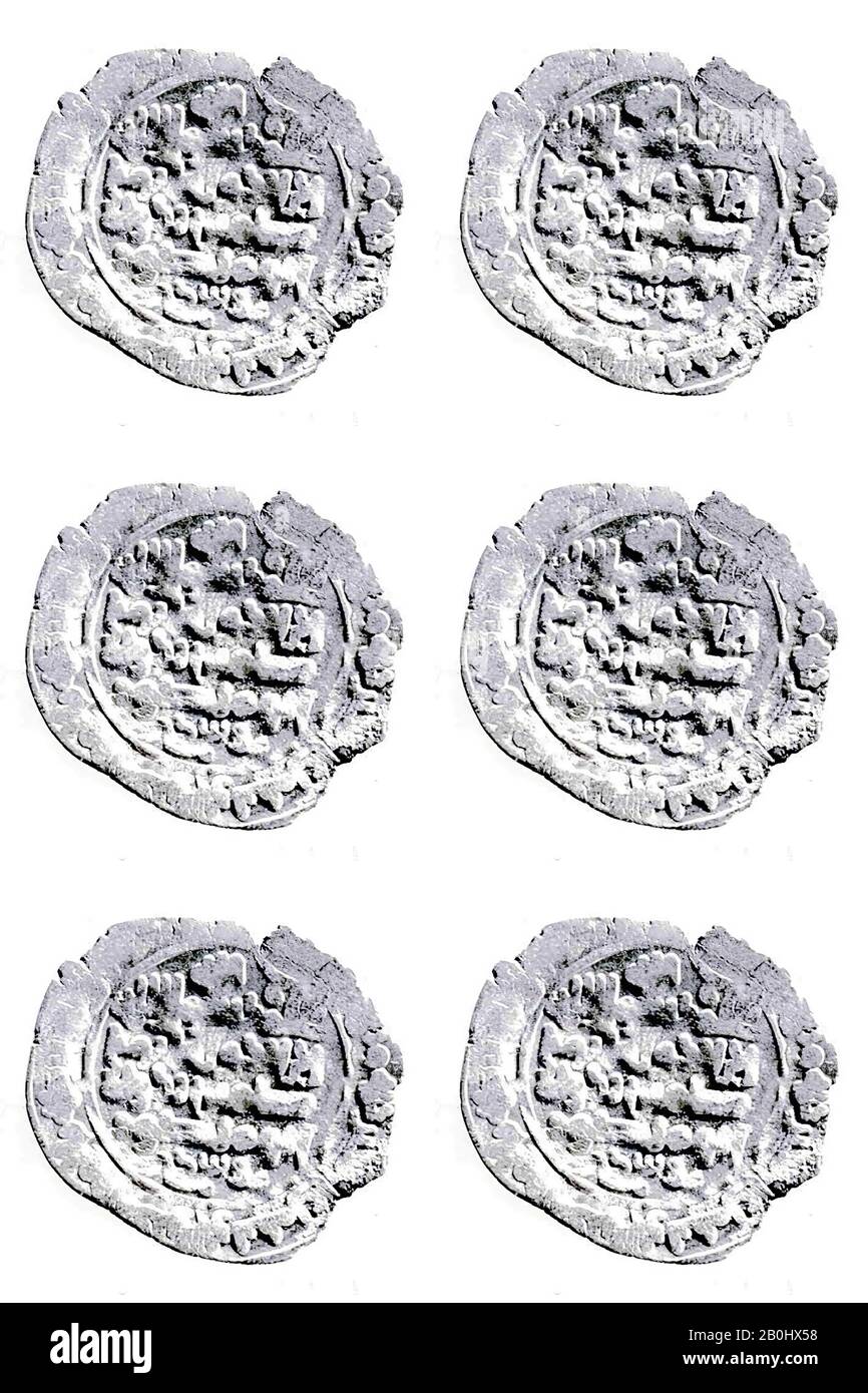 Moneta, datata 367 d.C. 977/78, Dall'Iran, Nishapur. Menta Iran, Jurjan, Argento, Monete Foto Stock