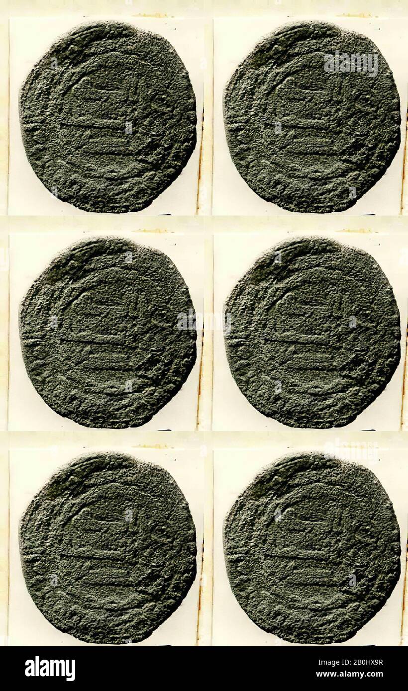 Moneta, A.H. 144/ A.D. 761, Scavata in Iran, Nishapur, rame, Monete Foto Stock