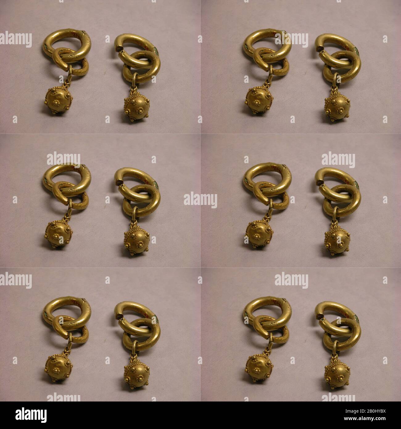 Earring (Uno Di Un Paio), Corea, Tre Regni periodo (57 a.C.-A.D. 668), Data 5th–6th secolo, Corea, Oro, L. 2 1/2 in. (6,4 cm), Gioielli Foto Stock