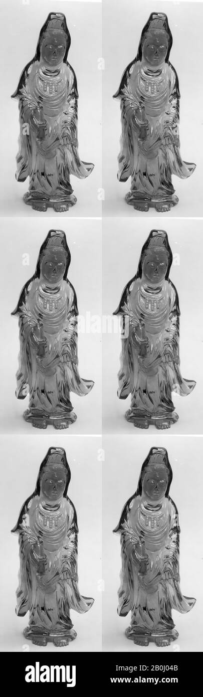 Guanyin, Cina, 19th secolo, Cina, quarzo, H.8 pollici. (20,3 cm), Hardstone Foto Stock