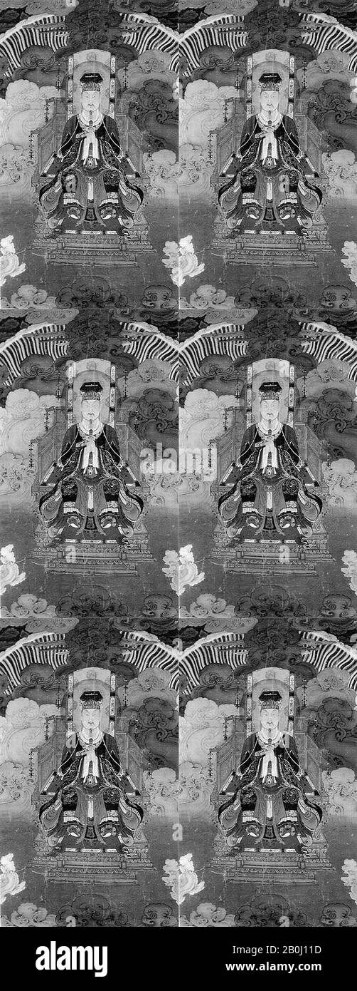 Artista non identificato, Diety taoista, Cina, Ming (1368–1644) o dinastia Qing (1644–1911), artista non identificato, Cina, rotolo sospeso; colore su seta, 66 1/2 x 40 pollici. (168,9 x 101,6 cm), Dipinti Foto Stock