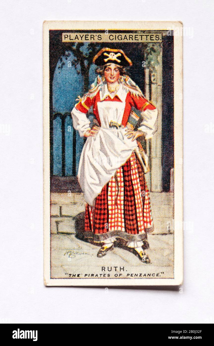 La carta da sigarette del giocatore nella serie Gilbert & Sullivan mostra il personaggio di Ruth dei Pirati di Penzance. Emesso Nel 1926. Foto Stock