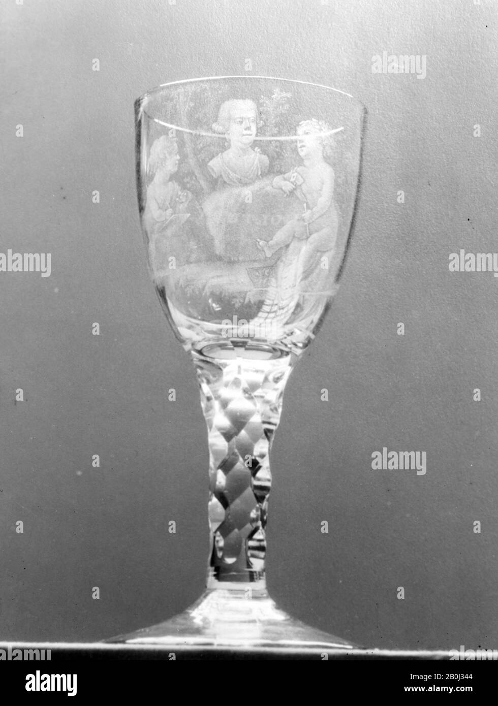 Inciso Da David Wolff, Wineglass, Olandese, L'Aia, Inciso Da David Wolff (Olandese, 'Hertogenbosch 1732–1798 L'Aia), 1794, Olandese, L'Aia, Vetro, Nel Complesso: 6 × 2 1/2 In. (15,2 × 6,4 cm), vetro Foto Stock