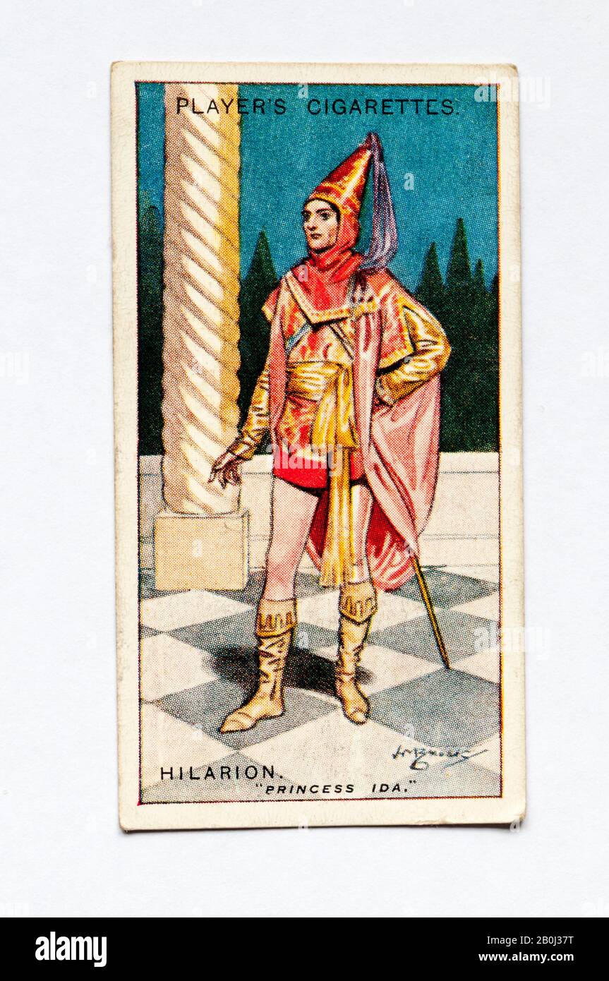 La carta da sigarette del giocatore nella serie Gilbert & Sullivan mostra il personaggio di Hilarion della principessa Ida. Emessa nel 1926. Foto Stock