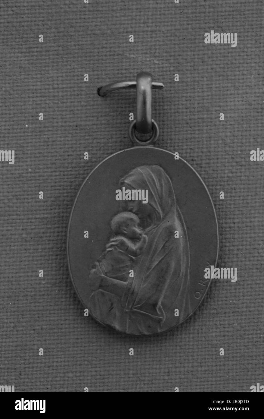 Medaglia: Louis-Oscar Roty, Vergine E Bambino, Francese, Medaglia: Louis-Oscar Roty (Francese, Parigi 1846-1911 Parigi), 19th Secolo, Francese, Oro, Colpito, Medaglie E Plaquettes Foto Stock