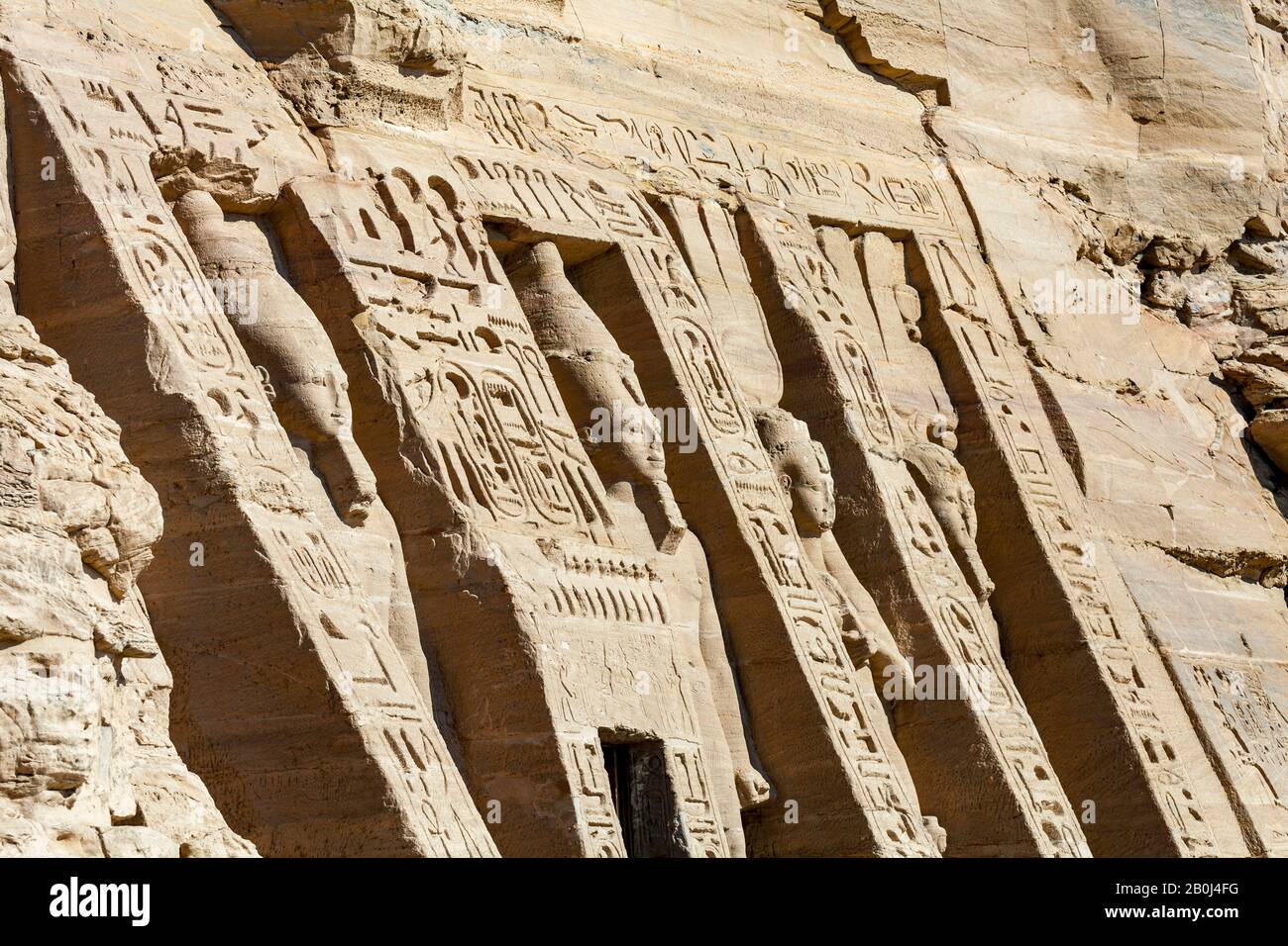 Il Tempio di Hathor ad Abu Simbel Foto Stock