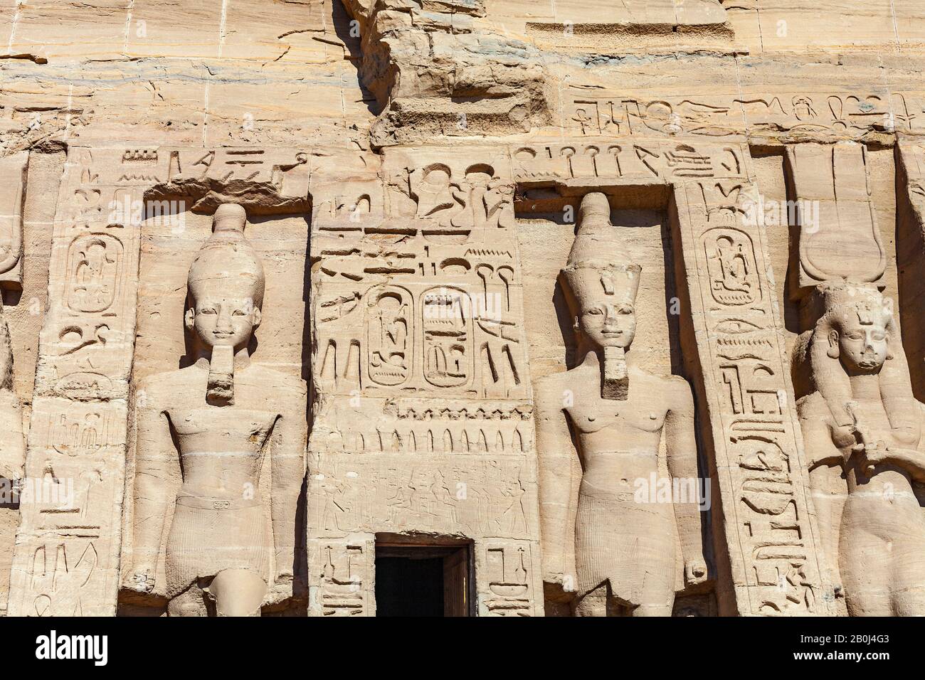 Il Tempio di Hathor ad Abu Simbel Foto Stock