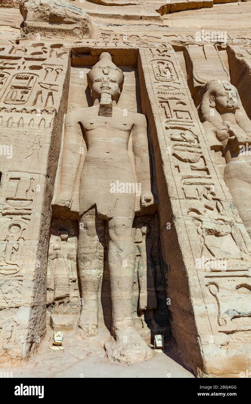 Il Tempio di Hathor ad Abu Simbel Foto Stock