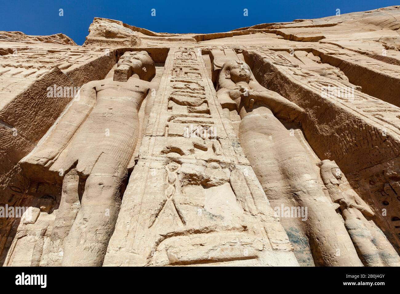 Il Tempio di Hathor ad Abu Simbel Foto Stock
