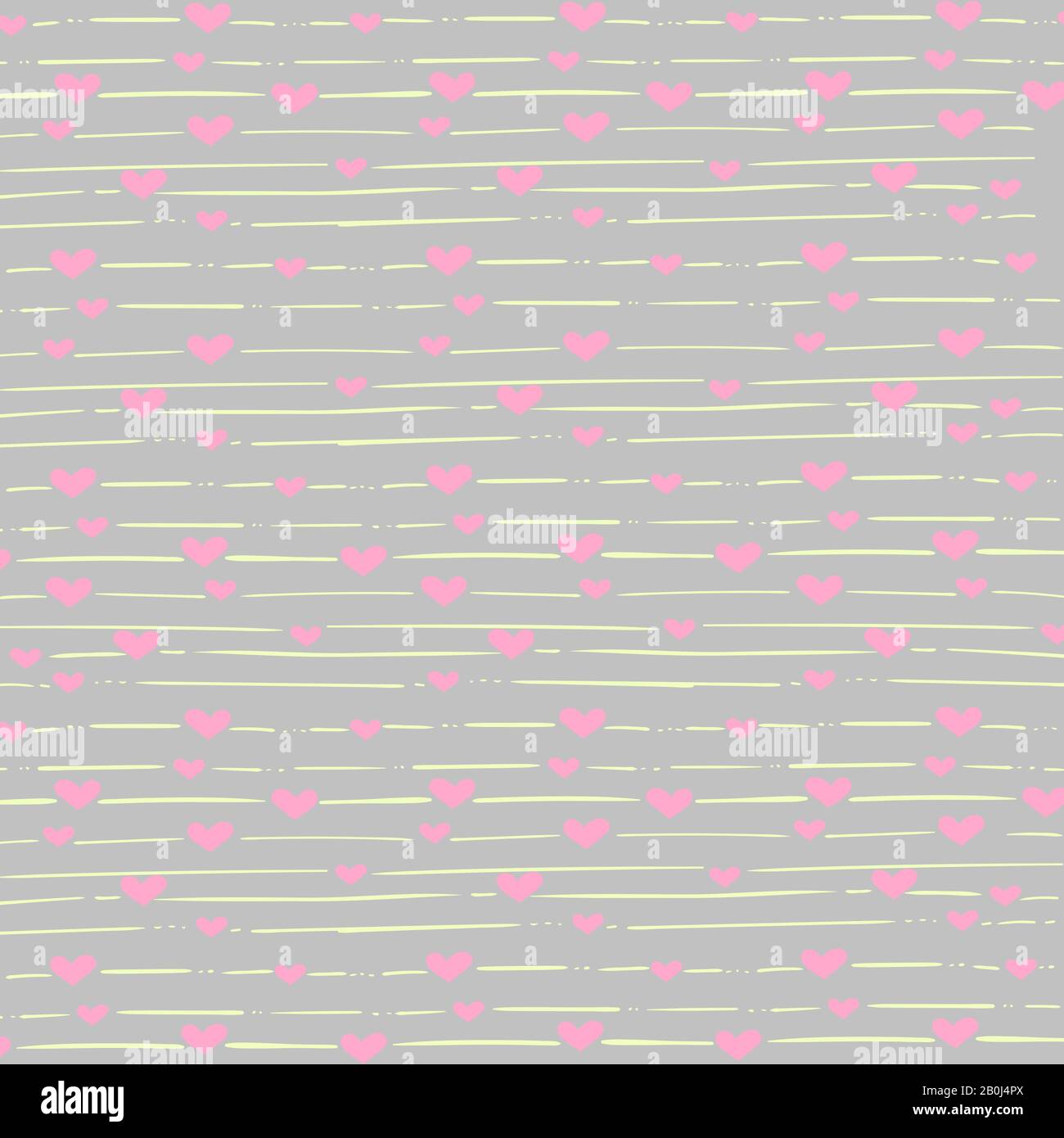 cuore e strisce mano disegnata da pattern. illustrazione vettoriale Illustrazione Vettoriale