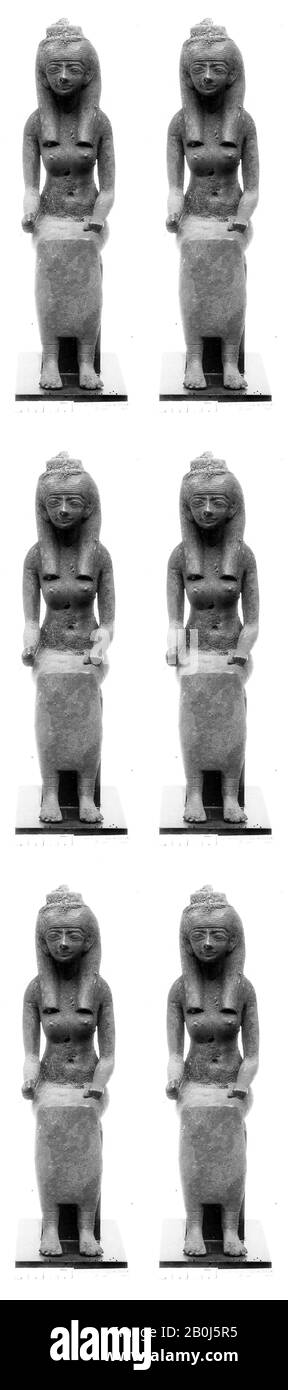 Dea seduta, Terzo Periodo Intermedio o successivo, Dinastia 21–25, ca. 1070-664 a.C., dall'Egitto, bronzo o lega di rame, h. 16,8 cm Foto Stock