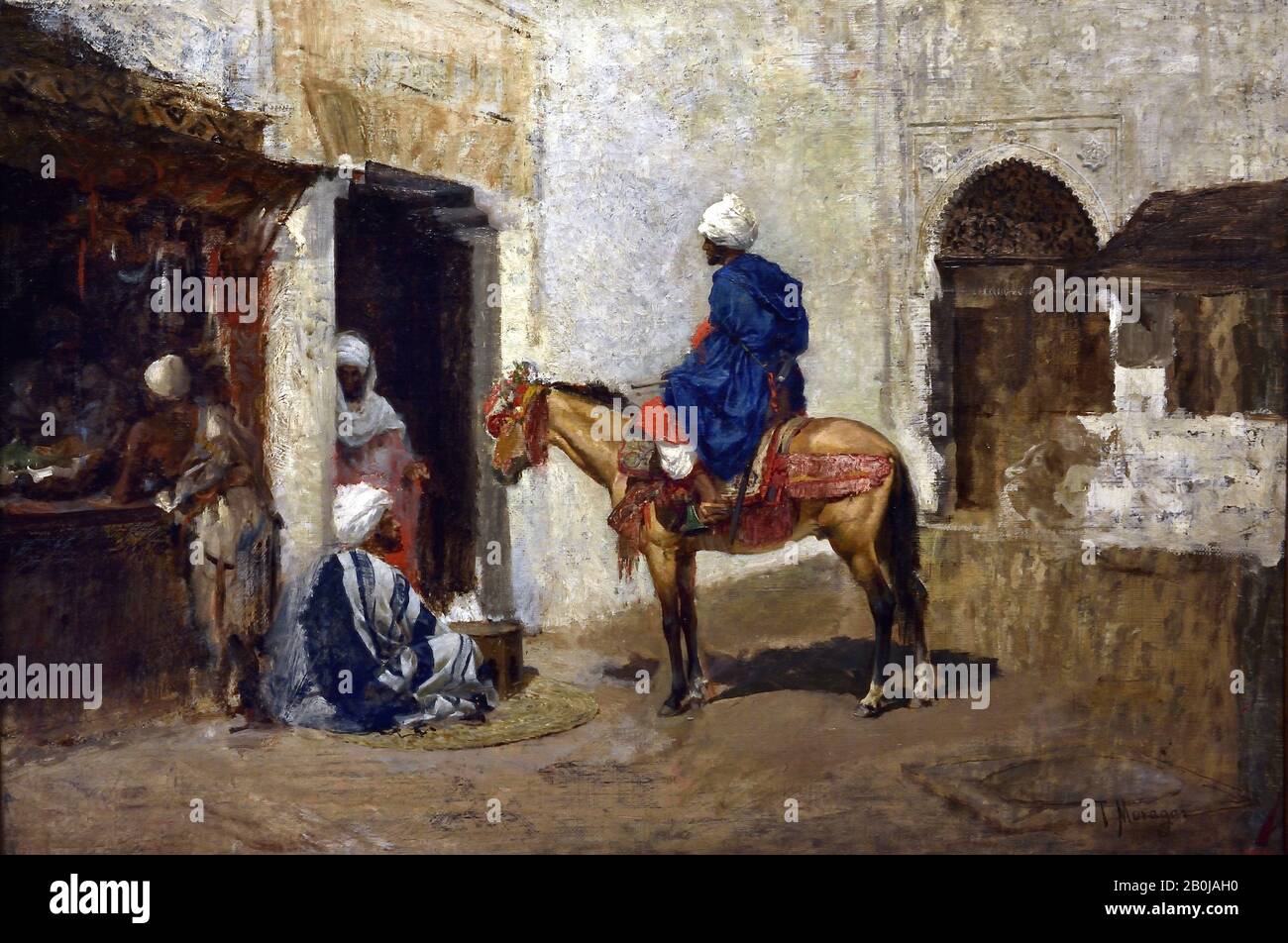 Schizzo per ''Arab Café'' di Tomás y Moragas Torras (1837-1906) pittore spagnolo / pintor español. Foto Stock