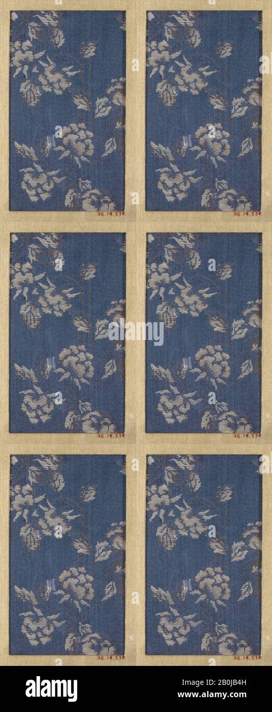 Pezzo, Giappone, periodo Edo (1615–1868), Data 18th–19th secolo, Giappone, seta, 3 x 5 pollici. (7,62 x 12,70 cm), tessuto tessile Foto Stock