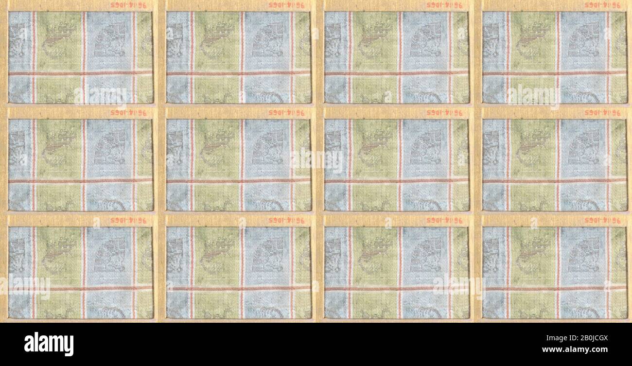 Pezzo, Giappone, 18th–19th secolo, Giappone, seta, 2 x 3 pollici (5,08 x 7,62 cm), tessuto tessile Foto Stock