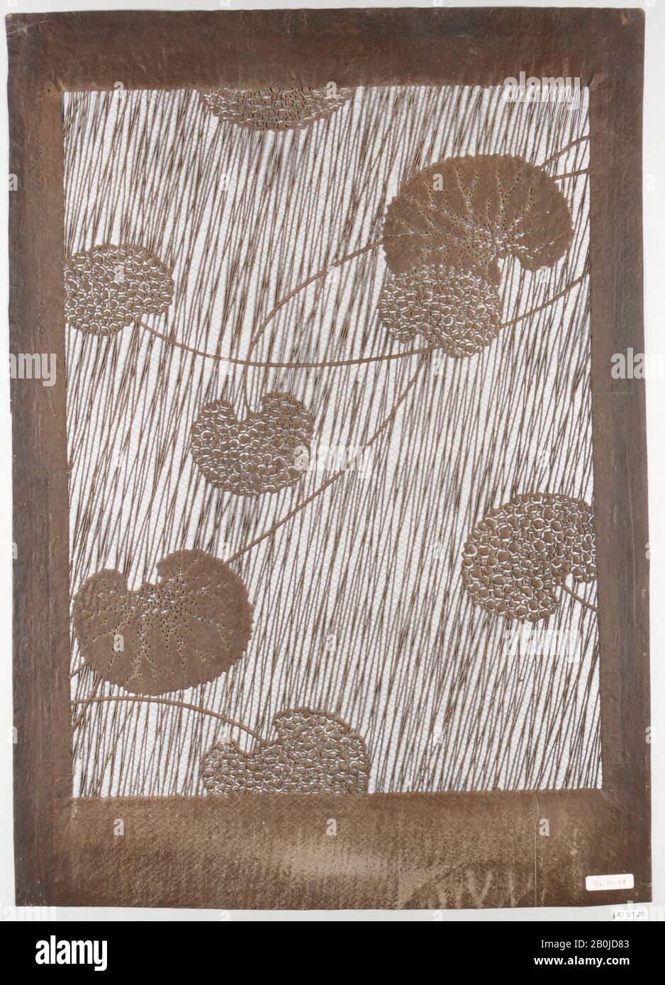 Stencil, Giappone, 19th secolo, Giappone, carta, seta, 23 3/8 x 16 5/8 in. (59,4 x 42,2 cm), matite Foto Stock