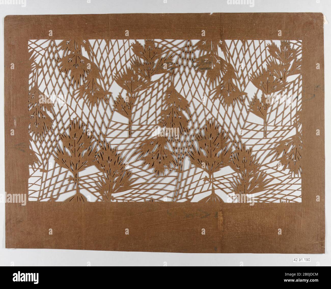 Stencil, Giappone, 19th secolo, Giappone, carta, 12 3/8 x 16 3/8 in. (31,4 x 41,6 cm), matite Foto Stock