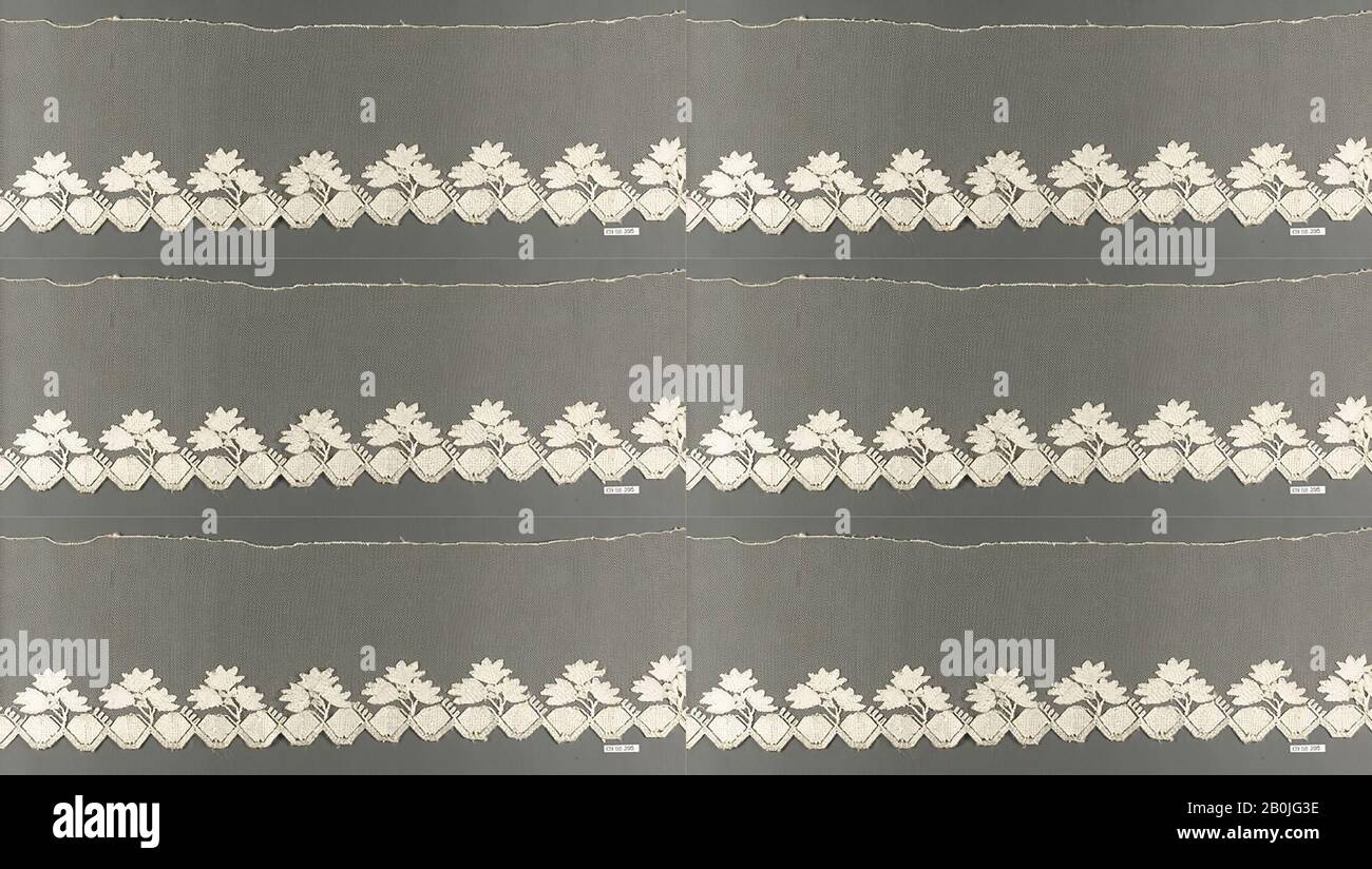 Frammento, Spagnolo, inizio 19th secolo, Spagnolo, rete della macchina, 50 x 3 1/2in. (127 x 8,9cm), Textiles-Laces Foto Stock