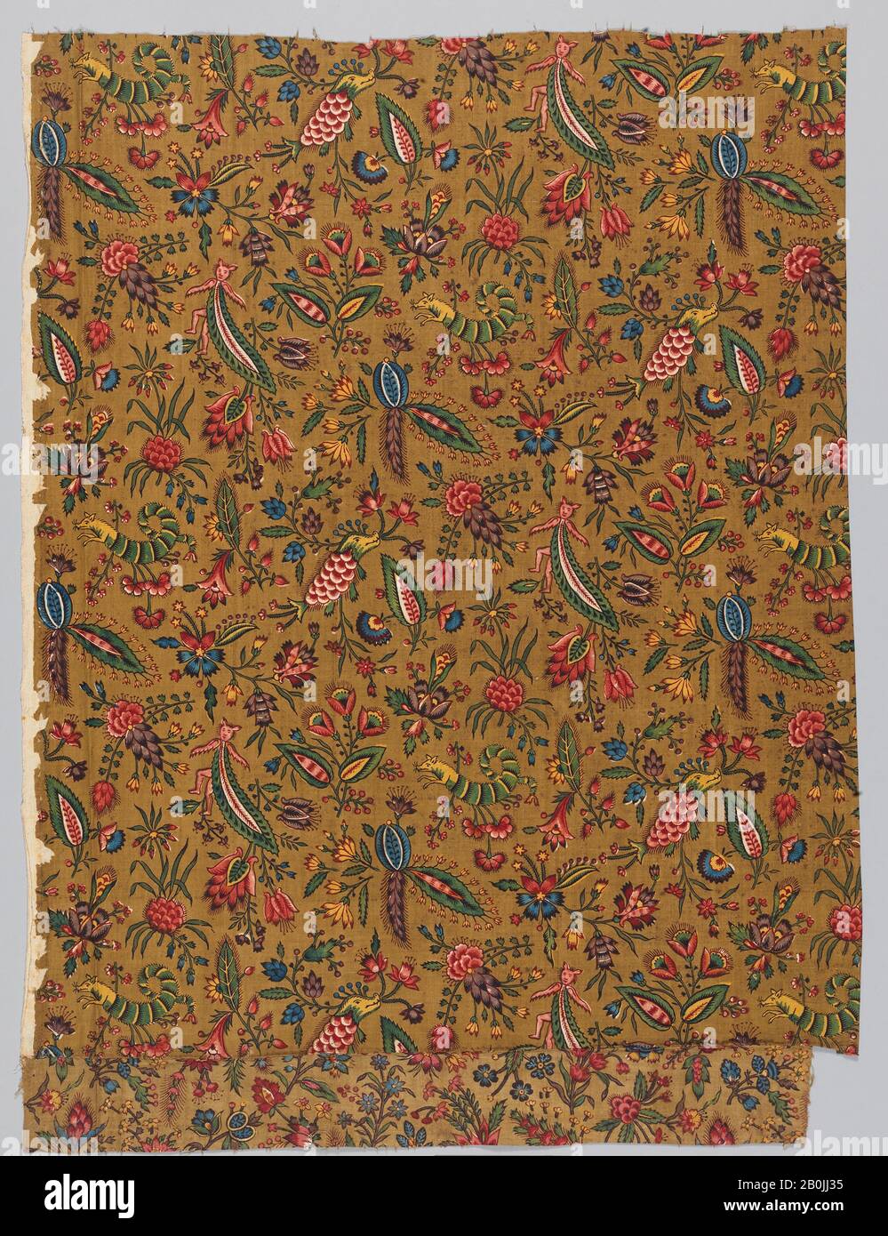 Oberkampf Manufactory, 'Les Coquecigrues', Francese, Jouy-En-Josas, Ca. 1785, francese, Jouy-en-Josas, cotone, L. 29 3/4 x W. 27 3/4 pollici, 75,6 x 70,5 cm, Textiles-Printed Foto Stock